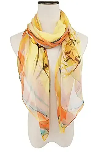 YOUR SMILE Ladies/Women's Lightweight Floral Print/Solid Color mixture Shawl Scarf For Spring Summer season - YOUR (1)