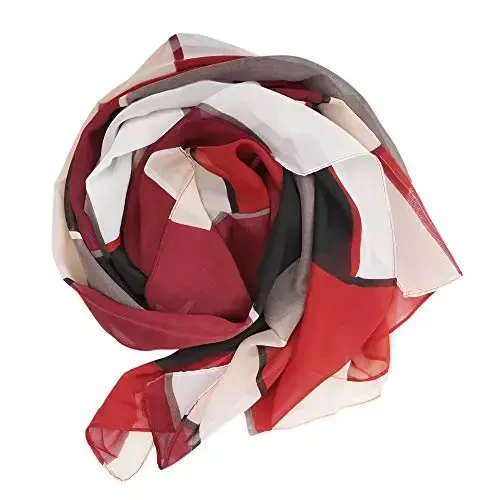 YOUR SMILE Ladies/Women's Lightweight Floral Print/Solid Color mixture Shawl Scarf For Spring Summer season - 3