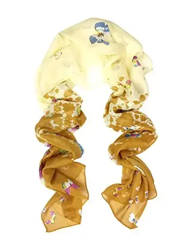 YOUR SMILE Ladies/Women's Lightweight Floral Print/Solid Color mixture Shawl Scarf For Spring Summer season - YOUR (1)