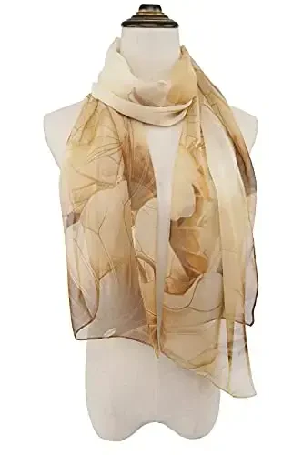YOUR SMILE Ladies/Women's Lightweight Floral Print/Solid Color mixture Shawl Scarf For Spring Summer season - 2