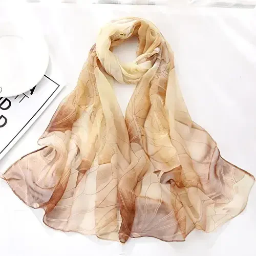 YOUR SMILE Ladies/Women's Lightweight Floral Print/Solid Color mixture Shawl Scarf For Spring Summer season - 4