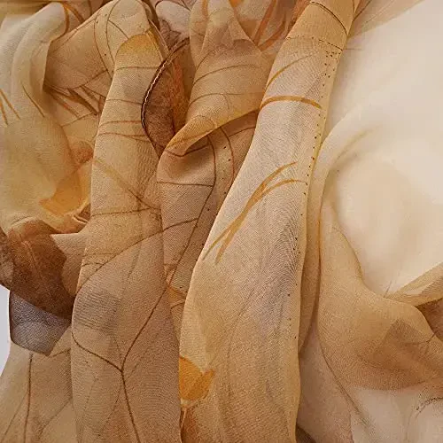 YOUR SMILE Ladies/Women's Lightweight Floral Print/Solid Color mixture Shawl Scarf For Spring Summer season - 5