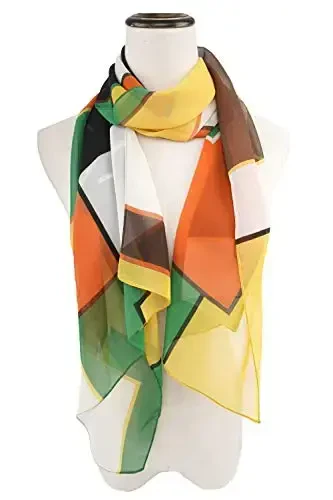 YOUR SMILE Ladies/Women's Lightweight Floral Print/Solid Color mixture Shawl Scarf For Spring Summer season - 2