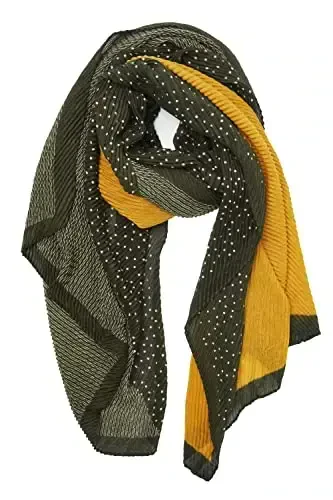 YOUR SMILE Ladies/Women's Lightweight Floral Print/Solid Color mixture Shawl Scarf For Spring Summer season - 1