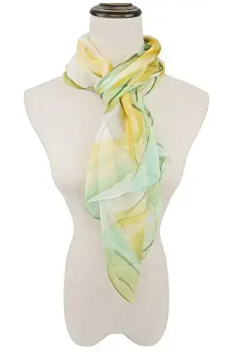 YOUR SMILE Ladies/Women's Lightweight Floral Print/Solid Color mixture Shawl Scarf For Spring Summer season - 3