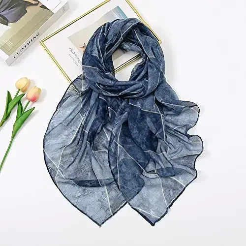 YOUR SMILE Ladies/Women's Lightweight Floral Print/Solid Color mixture Shawl Scarf For Spring Summer season - 4