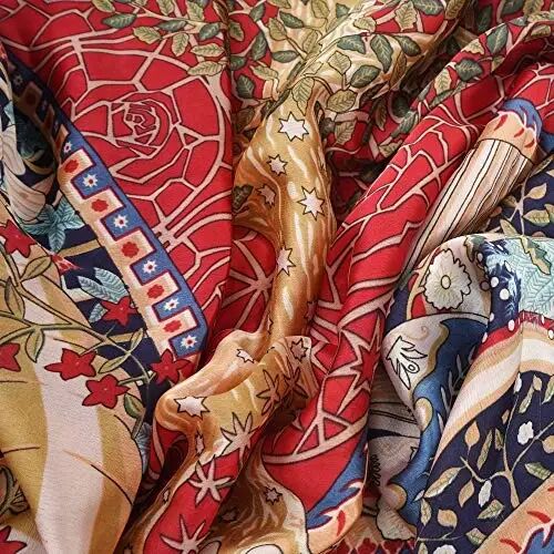 YOUR SMILE Ladies/Women's Lightweight Floral Print/Solid Color mixture Shawl Scarf For Spring Summer season - 5