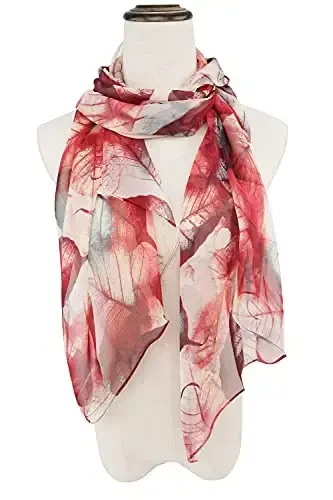 YOUR SMILE Ladies/Women's Lightweight Floral Print/Solid Color mixture Shawl Scarf For Spring Summer season - 3