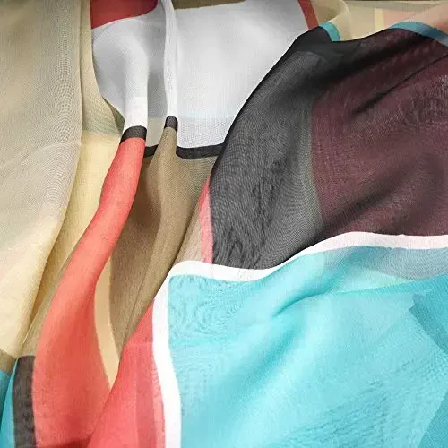 YOUR SMILE Ladies/Women's Lightweight Floral Print/Solid Color mixture Shawl Scarf For Spring Summer season - 5