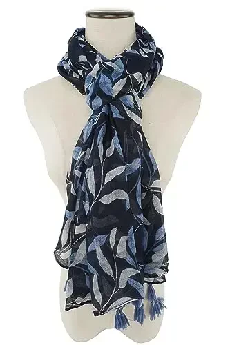 YOUR SMILE Large Boho Scarf for Women Lightweight Floral Printed Scarves Fall Winter Fashion Fringed Shawl wraps - 3