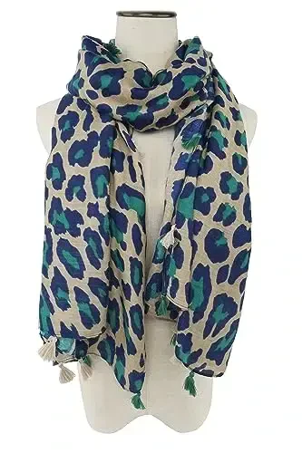 YOUR SMILE Large Boho Scarf for Women Lightweight Floral Printed Scarves Fall Winter Fashion Fringed Shawl wraps - 3