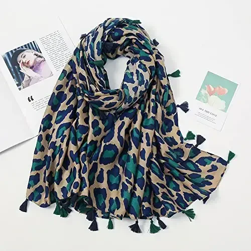 YOUR SMILE Large Boho Scarf for Women Lightweight Floral Printed Scarves Fall Winter Fashion Fringed Shawl wraps - 4