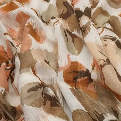 YOUR SMILE Large Boho Scarf for Women Lightweight Floral Printed Scarves Fall Winter Fashion Fringed Shawl wraps - 5