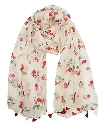 YOUR SMILE Large Boho Scarf for Women Lightweight Floral Printed Scarves Fall Winter Fashion Fringed Shawl wraps - YOUR