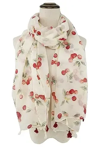 YOUR SMILE Large Boho Scarf for Women Lightweight Floral Printed Scarves Fall Winter Fashion Fringed Shawl wraps - 2