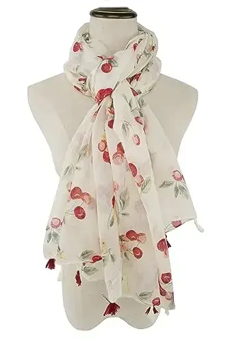 YOUR SMILE Large Boho Scarf for Women Lightweight Floral Printed Scarves Fall Winter Fashion Fringed Shawl wraps - 3