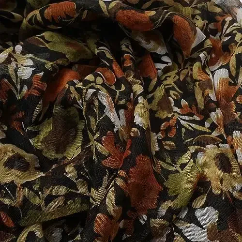 YOUR SMILE Large Boho Scarf for Women Lightweight Floral Printed Scarves Fall Winter Fashion Fringed Shawl wraps - 5