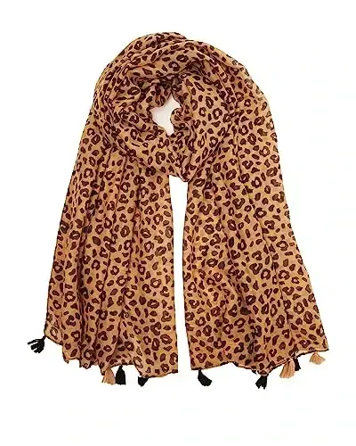 YOUR SMILE Large Boho Scarf for Women Lightweight Floral Printed Scarves Fall Winter Fashion Fringed Shawl wraps - 1