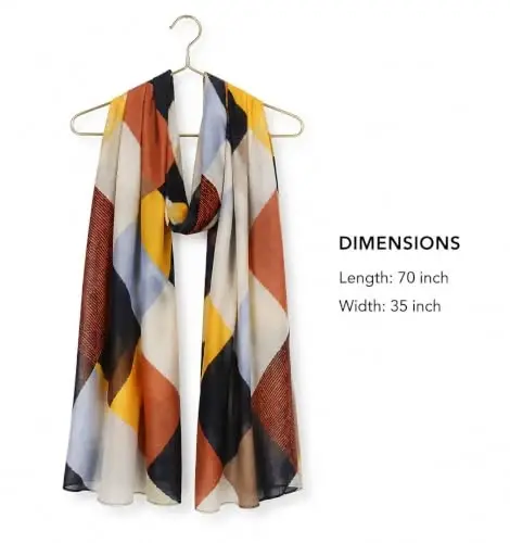 YOUR SMILE Large Boho Scarf for Women Lightweight Floral Printed Scarves Fall Winter Fashion Fringed Shawl wraps - 4
