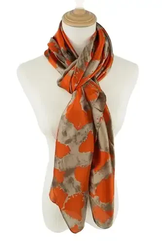 YOUR SMILE Large Mulberry Silk Feeling Long Stain Scarf Lightweight Sunscreen Shawls Wraps for Women - 5