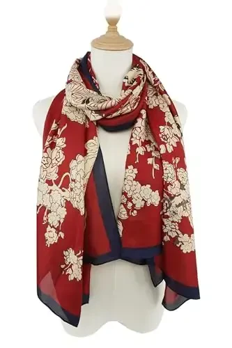 YOUR SMILE Large Mulberry Silk Feeling Long Stain Scarf Lightweight Sunscreen Shawls Wraps for Women - 4