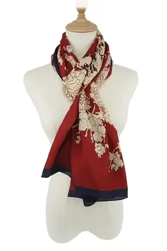 YOUR SMILE Large Mulberry Silk Feeling Long Stain Scarf Lightweight Sunscreen Shawls Wraps for Women - 5