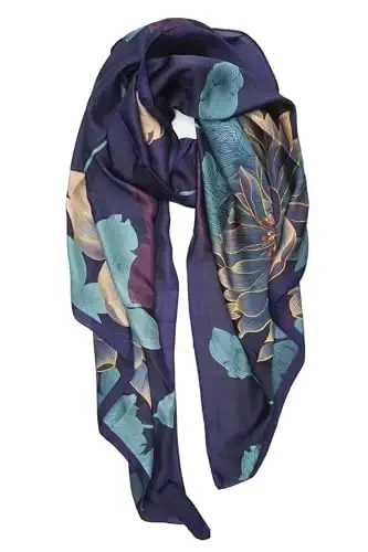 YOUR SMILE Large Mulberry Silk Feeling Long Stain Scarf Lightweight Sunscreen Shawls Wraps for Women 