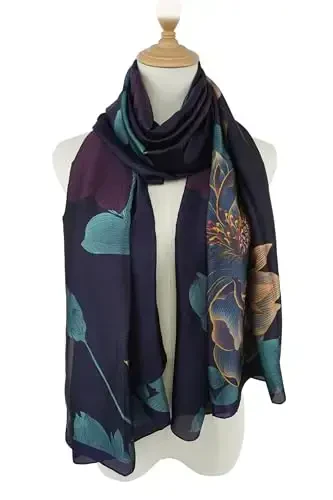 YOUR SMILE Large Mulberry Silk Feeling Long Stain Scarf Lightweight Sunscreen Shawls Wraps for Women - 4