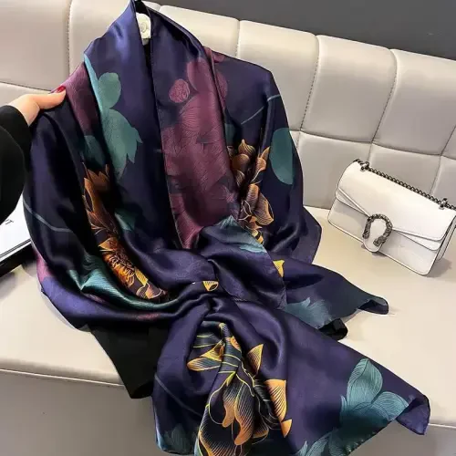 YOUR SMILE Large Mulberry Silk Feeling Long Stain Scarf Lightweight Sunscreen Shawls Wraps for Women - 6