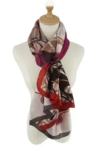 YOUR SMILE Large Mulberry Silk Feeling Long Stain Scarf Lightweight Sunscreen Shawls Wraps for Women - 5