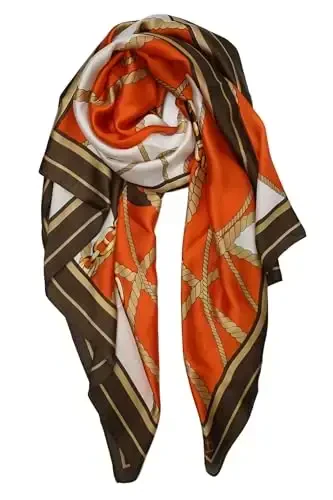 YOUR SMILE Large Mulberry Silk Feeling Long Stain Scarf Lightweight Sunscreen Shawls Wraps for Women 