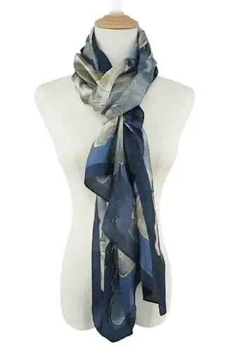 YOUR SMILE Large Mulberry Silk Feeling Long Stain Scarf Lightweight Sunscreen Shawls Wraps for Women - 5