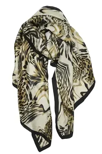 YOUR SMILE Large Mulberry Silk Feeling Long Stain Scarf Lightweight Sunscreen Shawls Wraps for Women - 1