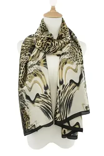 YOUR SMILE Large Mulberry Silk Feeling Long Stain Scarf Lightweight Sunscreen Shawls Wraps for Women - 4