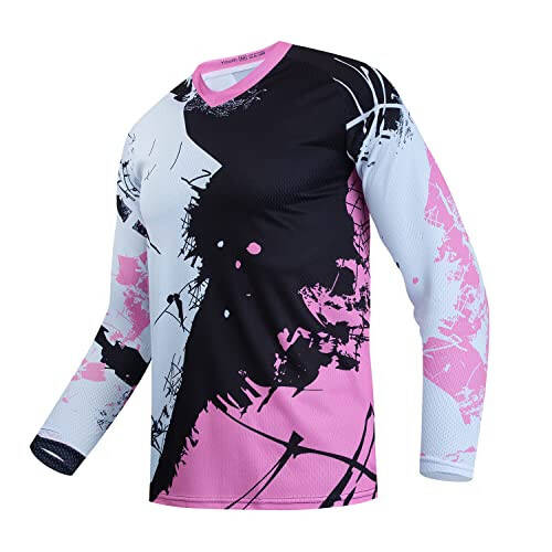 Youth Mountain Bike Shirts Cycling Jersey for Girls Boys Long Sleeve MTB Child Quick Dry Bicycle Downhill BMX Shirts Tops - 1