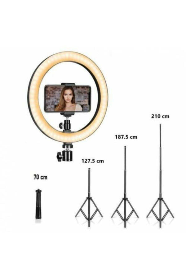 Youtuber Led 10 Inch Ring Light 5500k Youtuber Led Lighted 2.1 Meter Tripod Selfie Makeup Light - 3