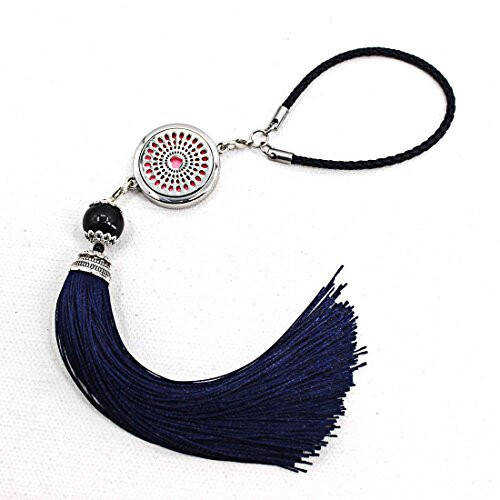 YOYONY Car Fragrance Diffuser Car Essential Oil Diffuser Car Aromatherapy Accessory Car Hanging Decoration Jewelry Car Air Freshener Rearview Mirror Locket Pendant Tassel Ornament (Heart Radiation) - 1