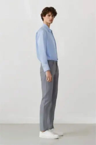 Yozgi Chino kanvas shim Slim Fit tor ko'rinish cho'ntakli tor paça-Ochiq Indigo - 6
