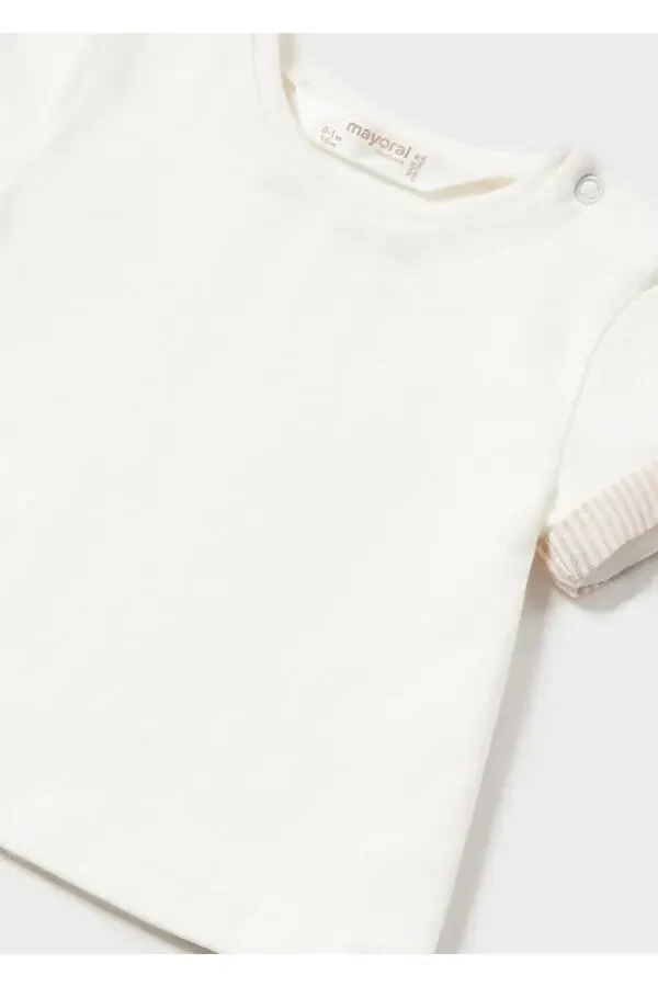 Yozgi erkak chaqaloq bluzasi qisqa kombinezon to'plami - 3