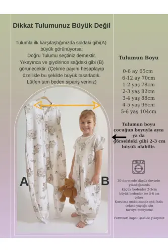 Yozgi Muslin Uyqu Tulum, 0,5 Tog Yolg'iz Qavatli Bola Uyqu Tulum, Kamalak Naqshli Chaqaloq Unisex Tulum - 6