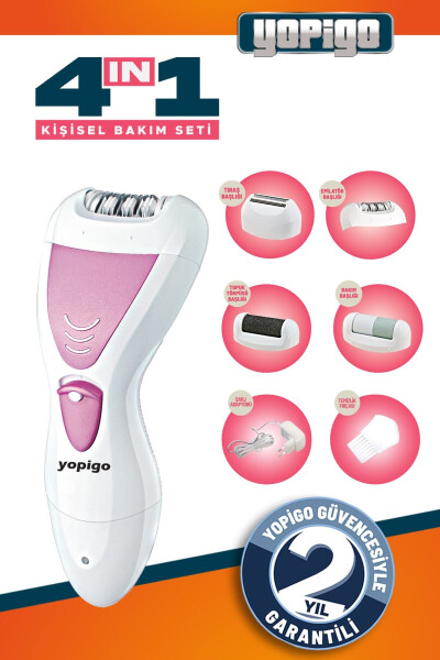 Yp-0305 Essential 4 boshli Super Lyuks Epilator Yuz Epilyatsiya Asbobini Soch Olib Tashlash Mashinasi To'piq Tirnoq Tozalagich - 1