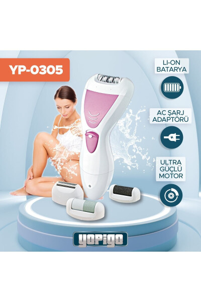 Yp-0305 Essential 4 boshli Super Lyuks Epilator Yuz Epilyatsiya Asbobini Soch Olib Tashlash Mashinasi To'piq Tirnoq Tozalagich - 2