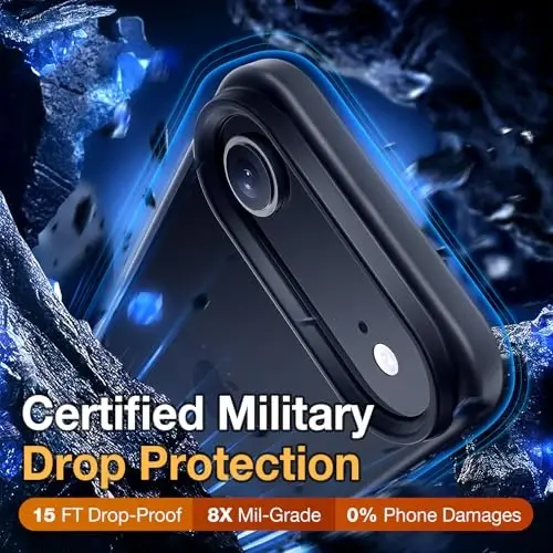 Yriklso 3 in 1 for iPhone Air Phone Case,1X Screen Protector +1X Camera Lens,Shockproof for iPhone Air Case, Military Grade Drop Protection, Protective Hard Back Slim Translucent Case,Black - 4