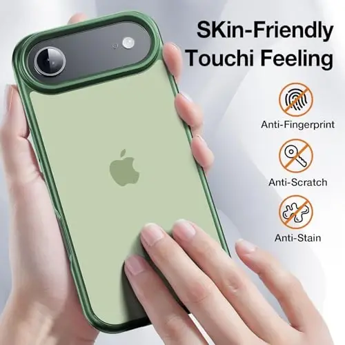 Yriklso 3 in 1 for iPhone Air Phone Case,1X Screen Protector +1X Camera Lens,Shockproof for iPhone Air Case, Military Grade Drop Protection, Protective Hard Back Slim Translucent Case,Green - 2