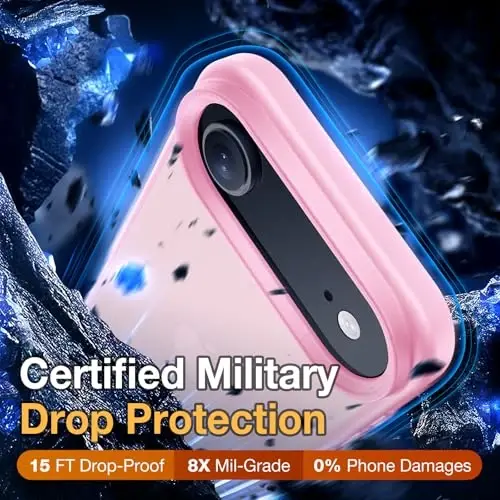 Yriklso 3 in 1 for iPhone Air Phone Case,1X Screen Protector +1X Camera Lens,Shockproof for iPhone Air Case, Military Grade Drop Protection, Protective Hard Back Slim Translucent Case,Pink - 3