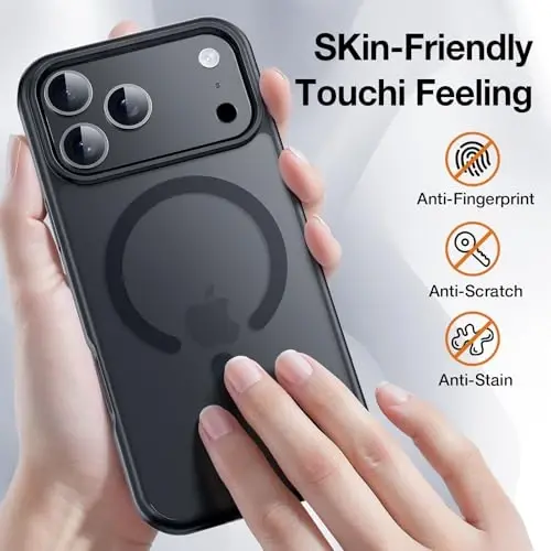 Yriklso 3 in 1 Strong Magnetic Case for iPhone 17 Pro,1X Screen Protector +1X Camera Lens, Protective Shockproof Cover,Phone Case for iPhone 17 Pro 6.3