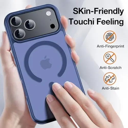 Yriklso 3 in 1 Strong Magnetic Case for iPhone 17 Pro,1X Screen Protector +1X Camera Lens, Protective Shockproof Cover,Phone Case for iPhone 17 Pro 6.3