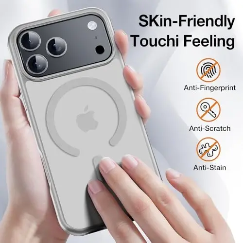Yriklso 3 in 1 Strong Magnetic Case for iPhone 17 Pro,1X Screen Protector +1X Camera Lens, Protective Shockproof Cover,Phone Case for iPhone 17 Pro 6.3