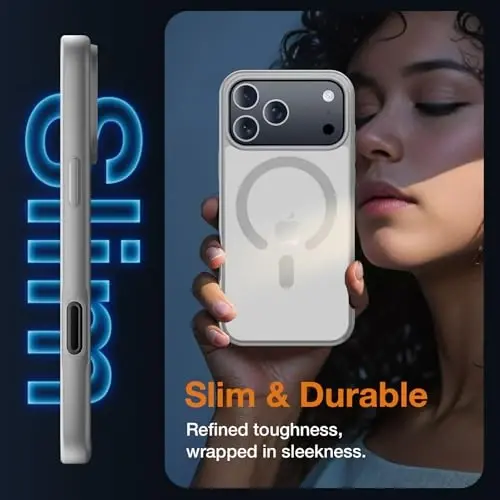 Yriklso 3 in 1 Strong Magnetic Case for iPhone 17 Pro,1X Screen Protector +1X Camera Lens, Protective Shockproof Cover,Phone Case for iPhone 17 Pro 6.3