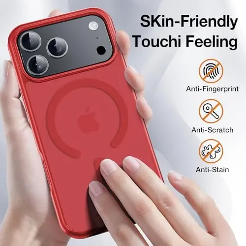 Yriklso 3 in 1 Strong Magnetic Case for iPhone 17 Pro,1X Screen Protector +1X Camera Lens, Protective Shockproof Cover,Phone Case for iPhone 17 Pro 6.3